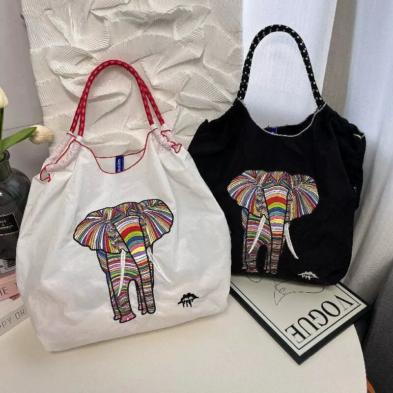 High round Nylon Eco-friendly Bag Crossbody Bag Satchel Embroider