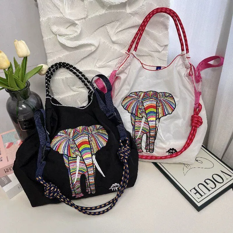 High round Nylon Eco-friendly Bag Crossbody Bag Satchel Embroider