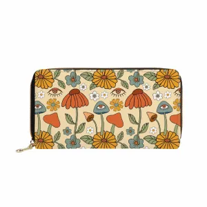 Hippie Mushroom Love Zip-Around Wallet