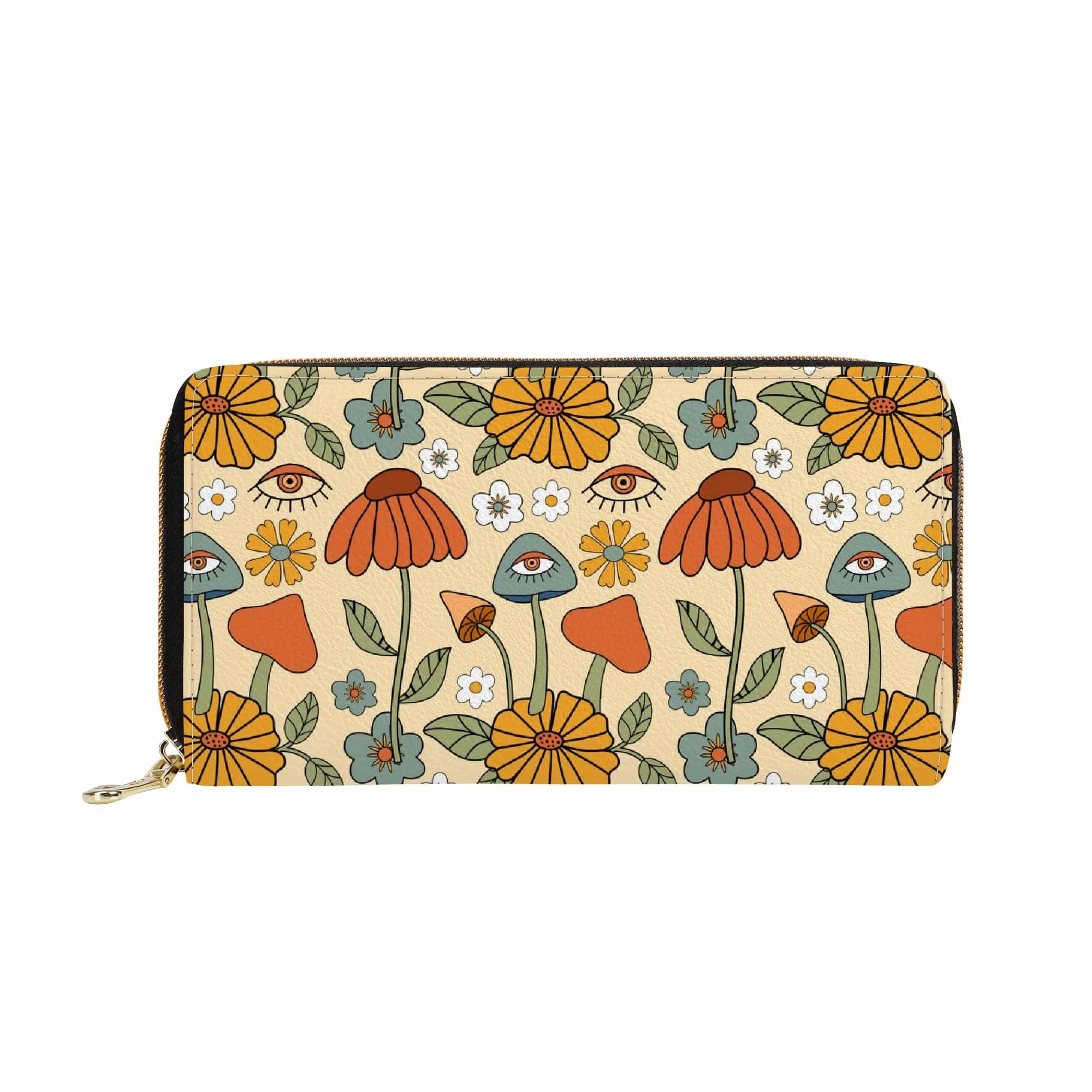 Hippie Mushroom Love Zip-Around Wallet