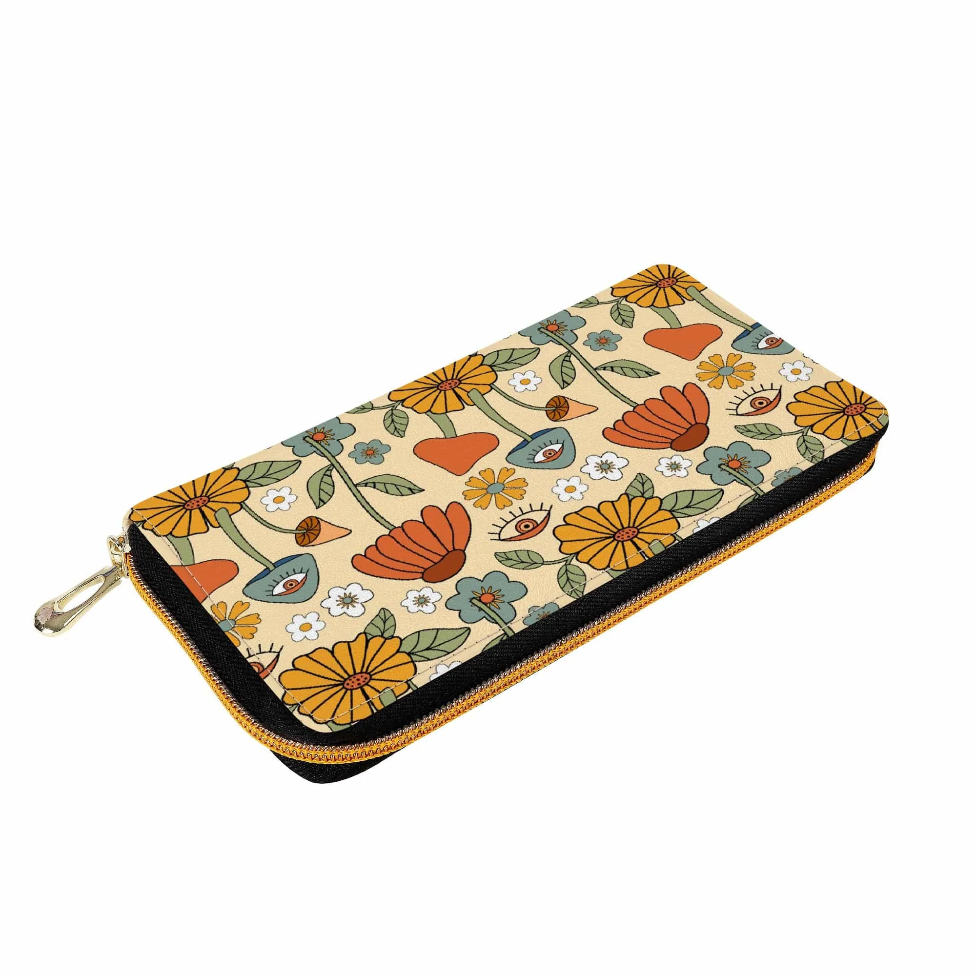 Hippie Mushroom Love Zip-Around Wallet