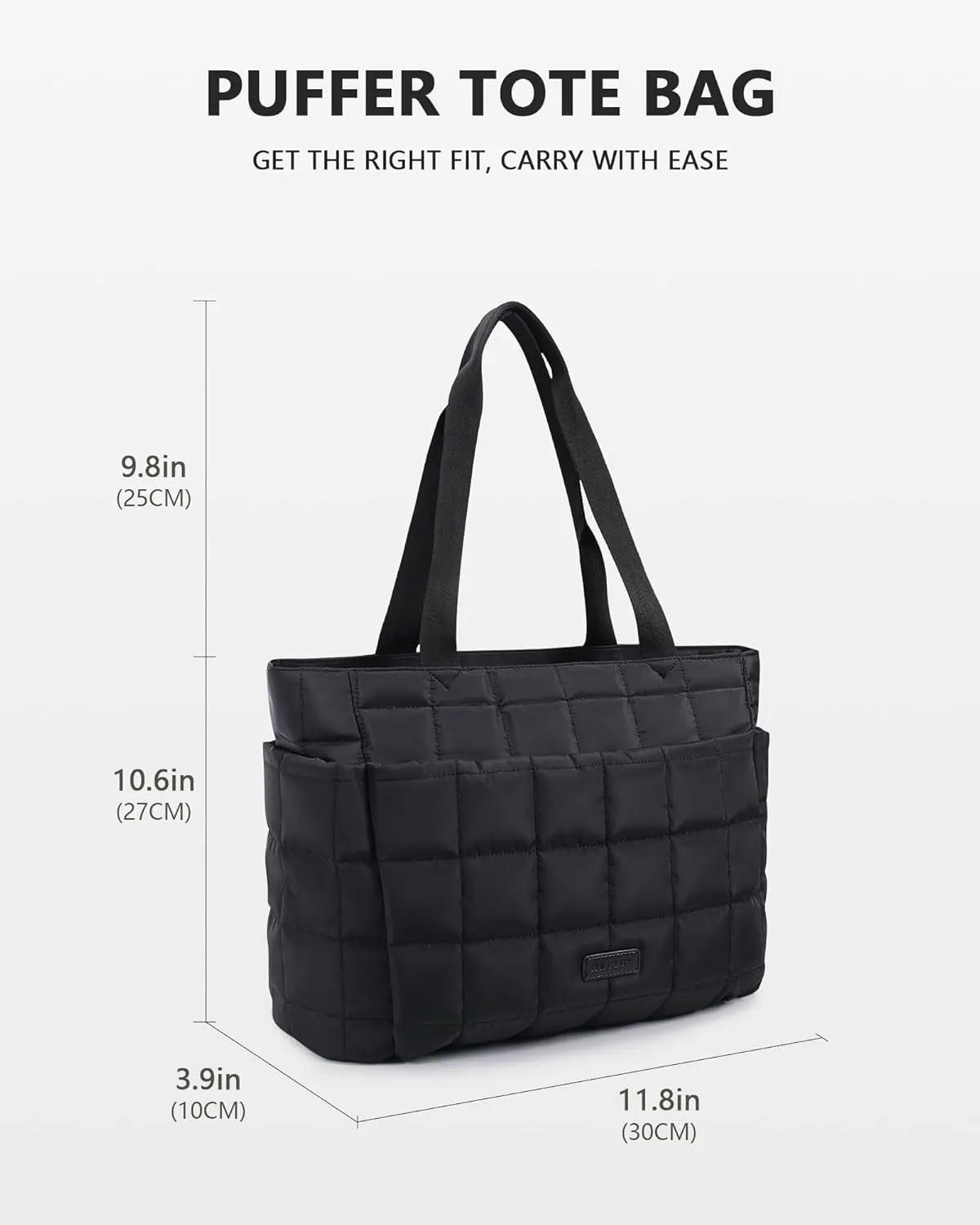 HKCLUF Quilted Puffer Tote Bag for Women 20L Lightweight Waterproof Large Work Travel Gym Tote Bag with Laptop Compartment