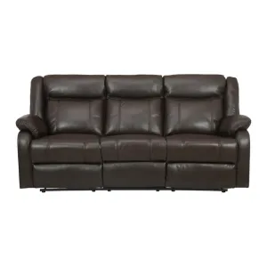 Homelegance Furniture Jude Double Glider Recliner Sofa in Brown 8201BRW-3