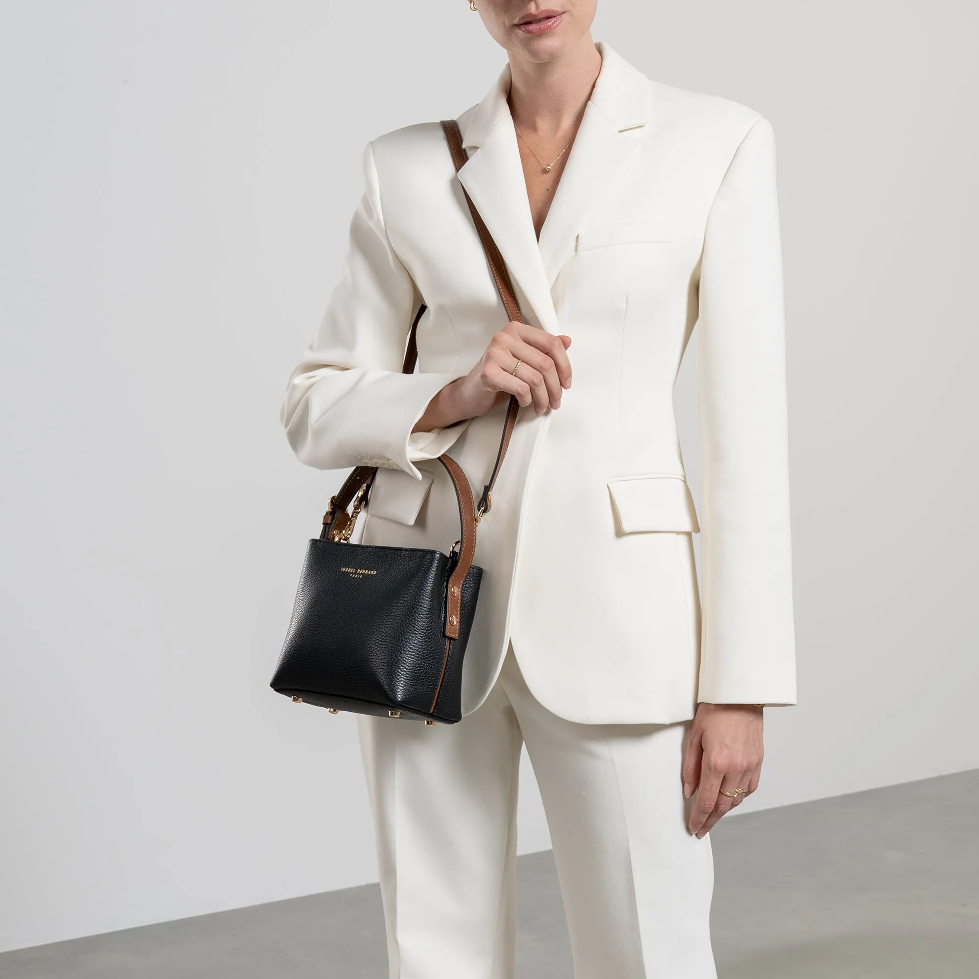 Honoré Adriane Mini black leather handbag calfskin leather