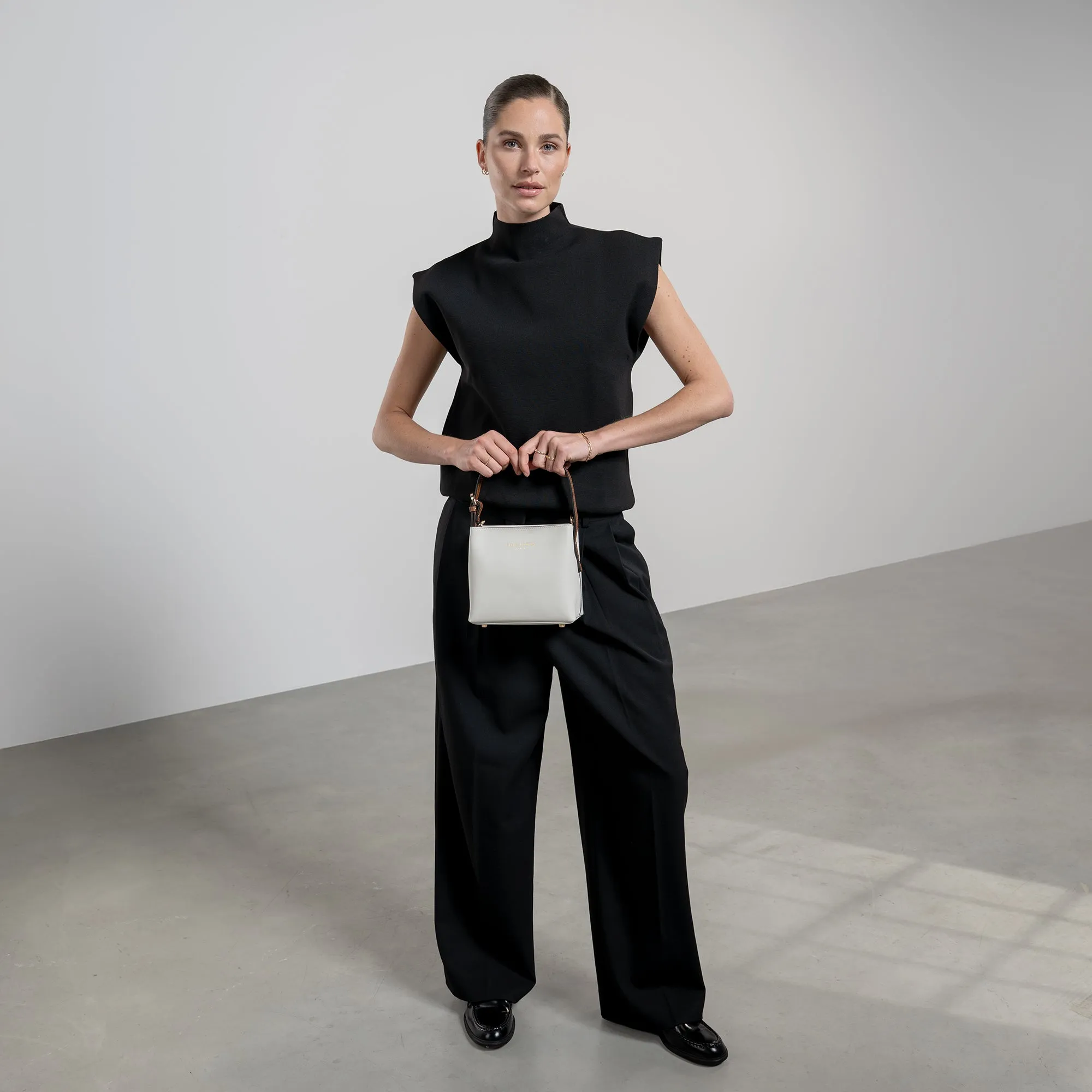 Honoré Adriane Mini white leather handbag calfskin leather