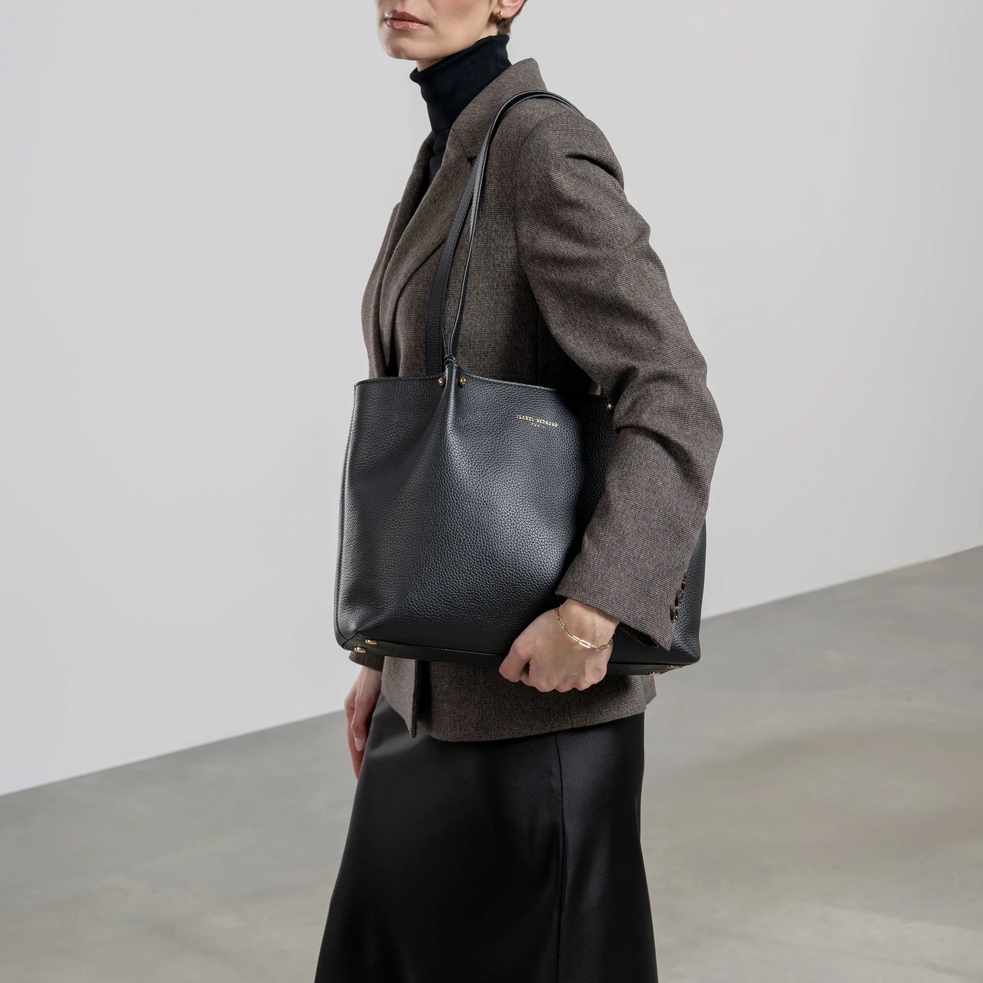Honoré Nata black leather shopper calfskin leather