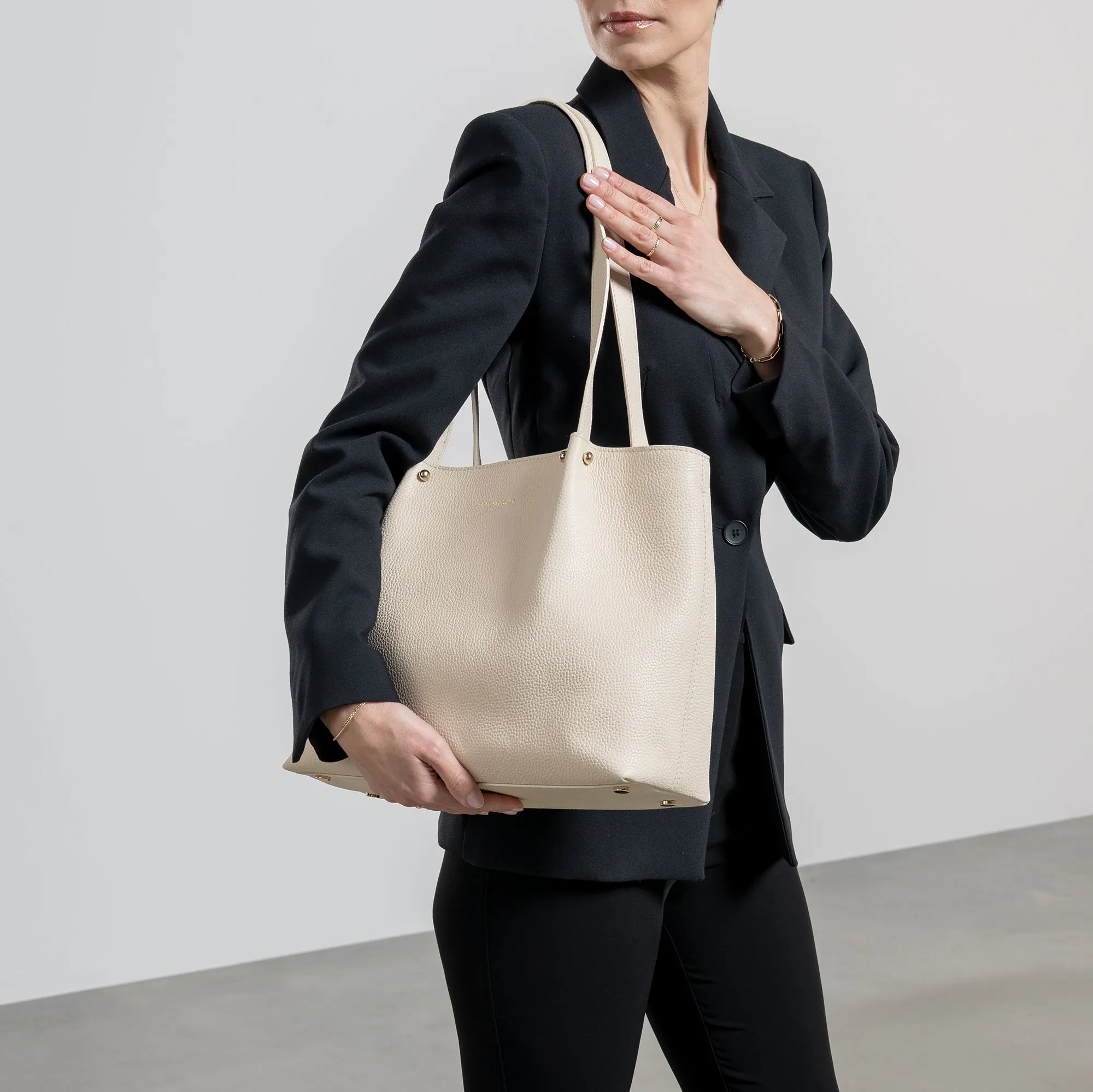 Honoré Nata cream leather shopper calfskin leather