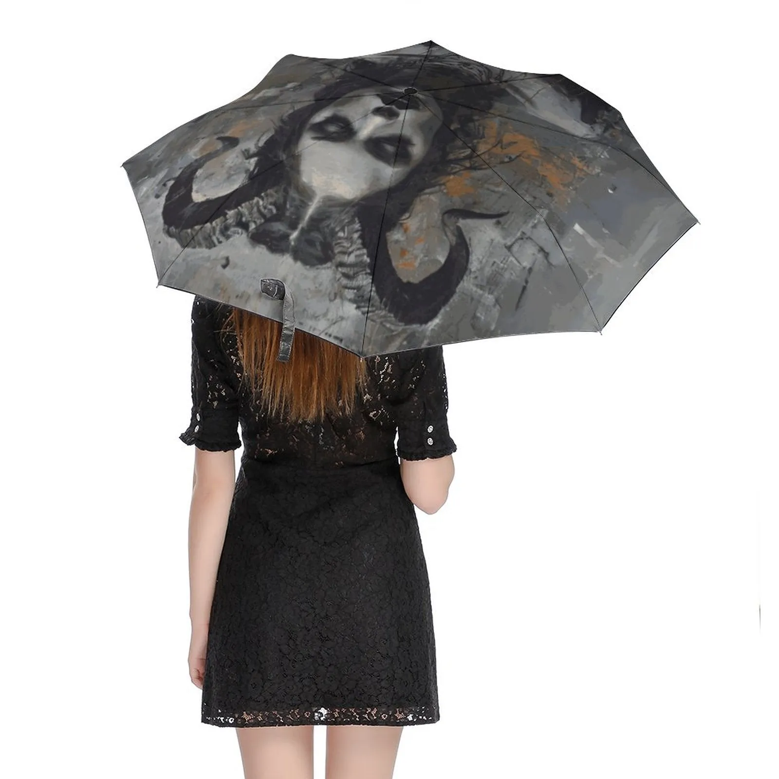 Horned Lilith Pagan Auto Umbrella with Printed Pattern Outside ZYS03-8K
