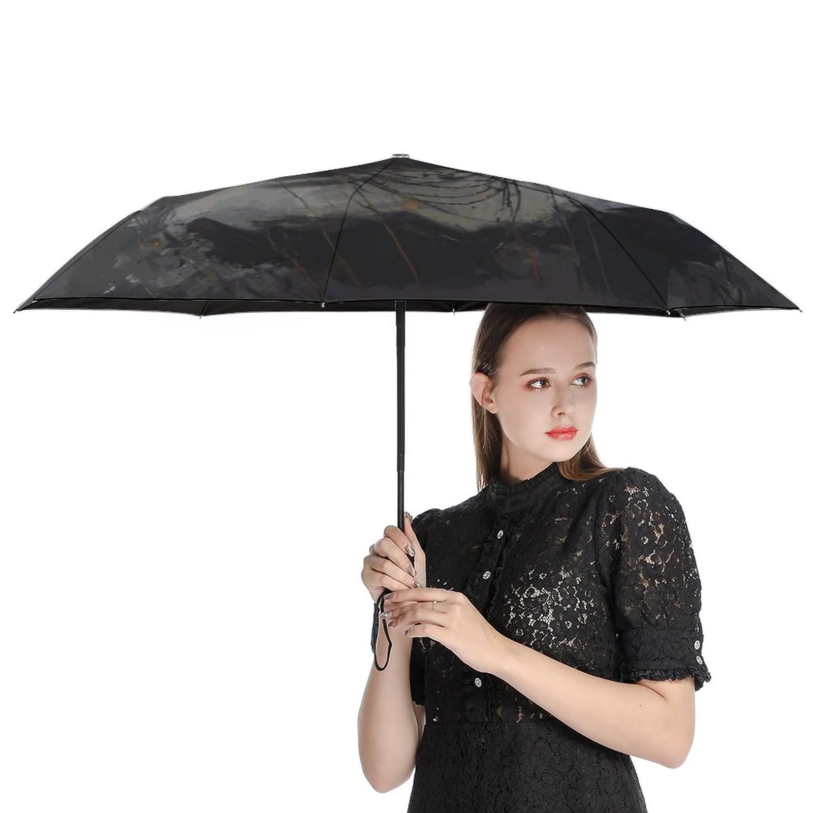Horned Lilith Pagan Auto Umbrella with Printed Pattern Outside ZYS03-8K