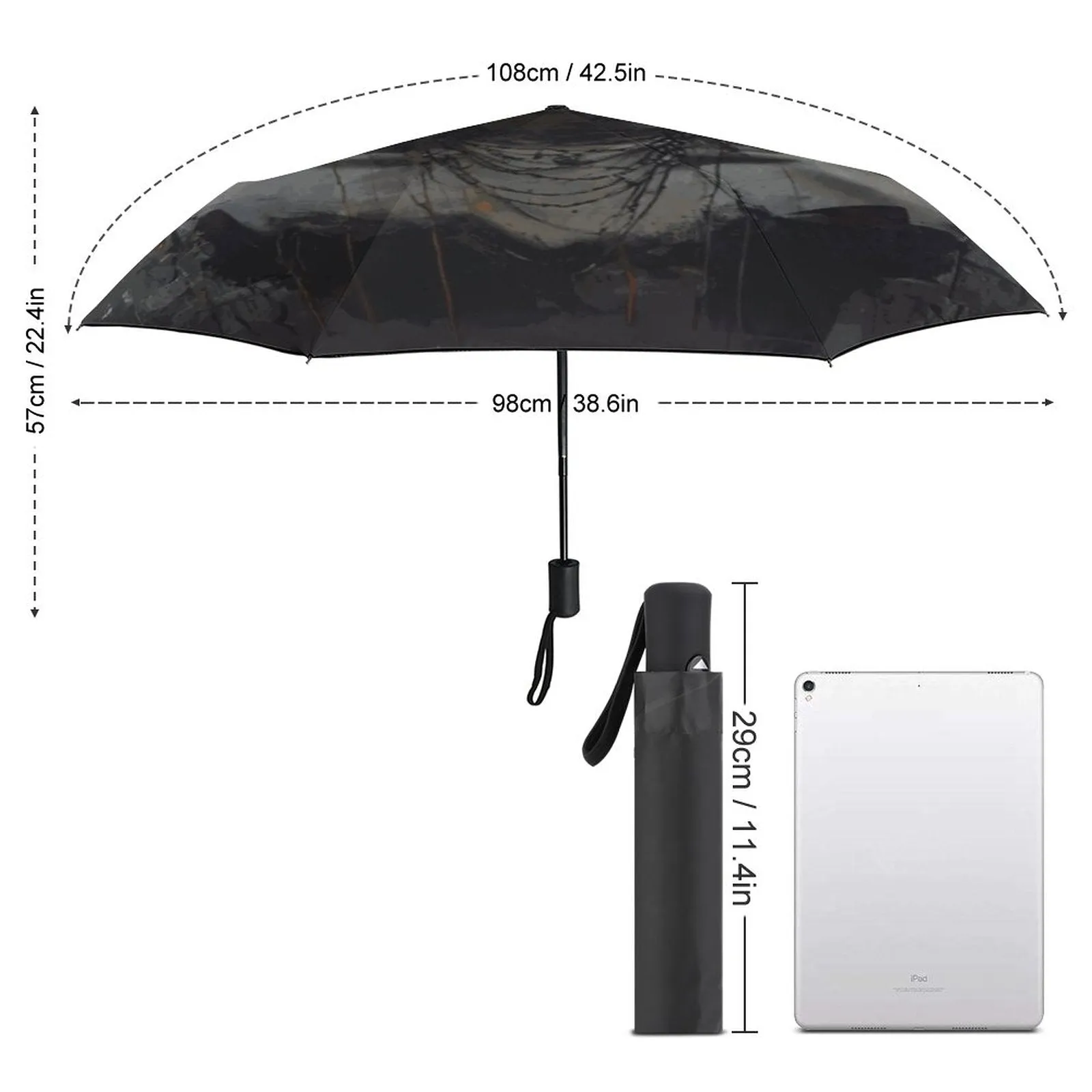 Horned Lilith Pagan Auto Umbrella with Printed Pattern Outside ZYS03-8K