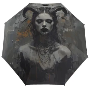 Horned Lilith Pagan Auto Umbrella with Printed Pattern Outside ZYS03-8K