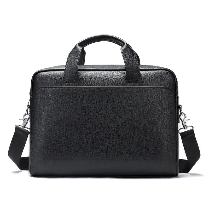 Hot Sell Men's Leather Briefcase Bag Genuine Cowhide Man Laptop Bag Business Handbags For Male Leather Tote Attache Case A4 Size