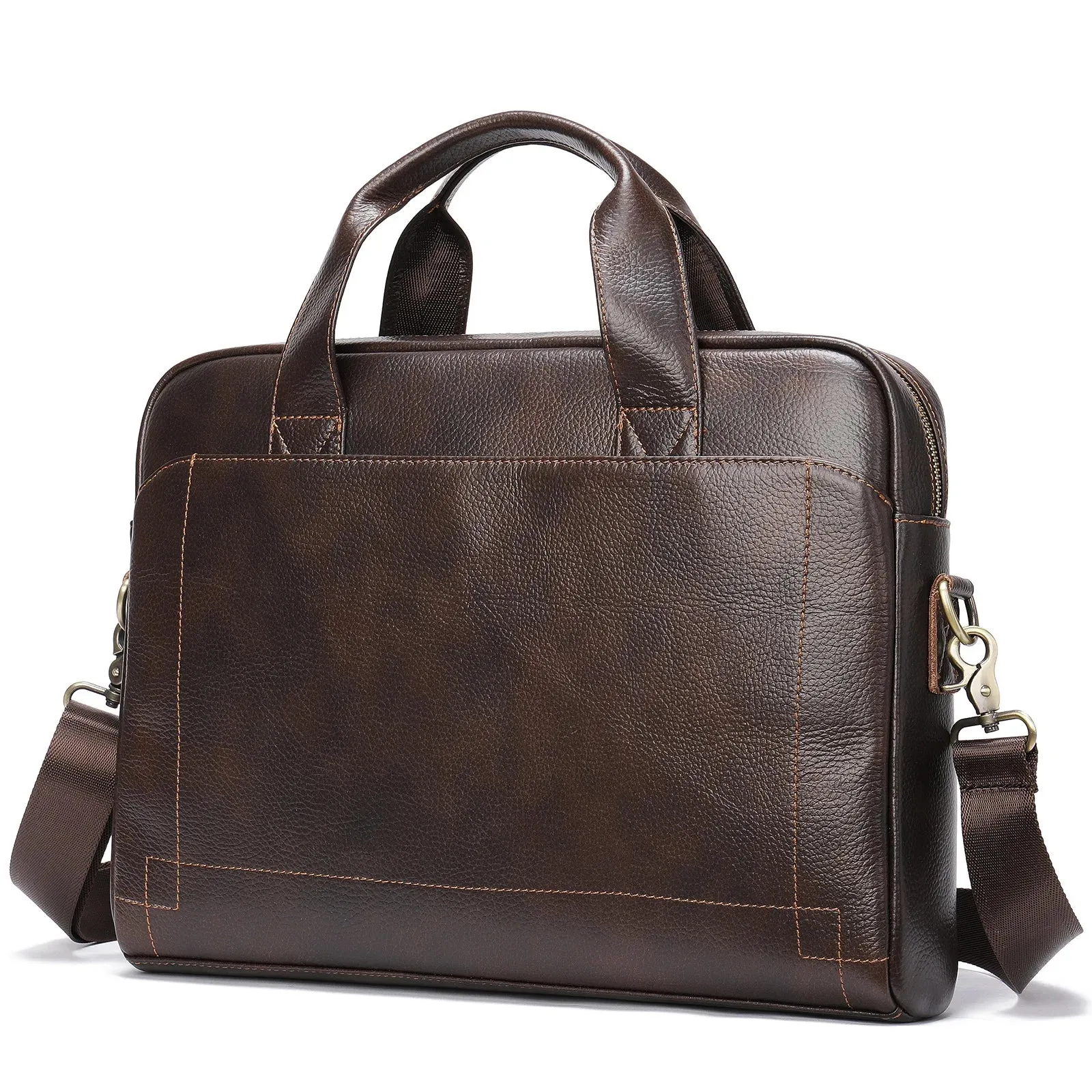 Hot Sell Men's Leather Briefcase Bag Genuine Cowhide Man Laptop Bag Business Handbags For Male Leather Tote Attache Case A4 Size