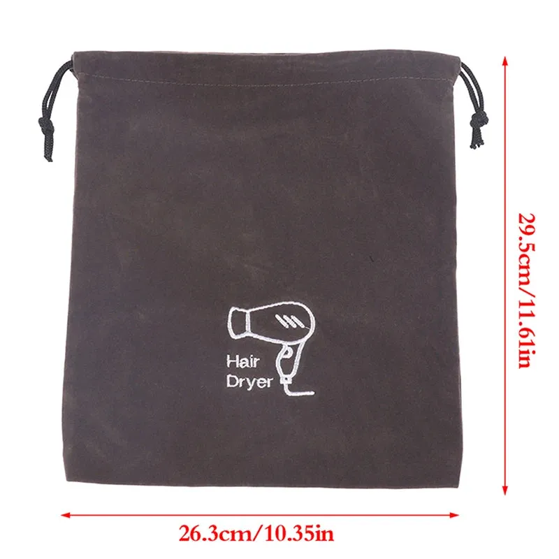 Hotel Fleece Hair Dryer Bag Drawstring Storage Travel Bag Stationery Jewellery Fleece Bag Hair Dryer Supplies Tools