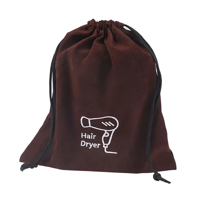 Hotel Fleece Hair Dryer Bag Drawstring Storage Travel Bag Stationery Jewellery Fleece Bag Hair Dryer Supplies Tools