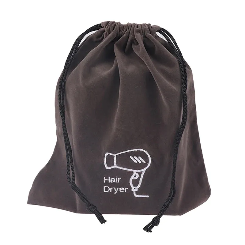 Hotel Fleece Hair Dryer Bag Drawstring Storage Travel Bag Stationery Jewellery Fleece Bag Hair Dryer Supplies Tools
