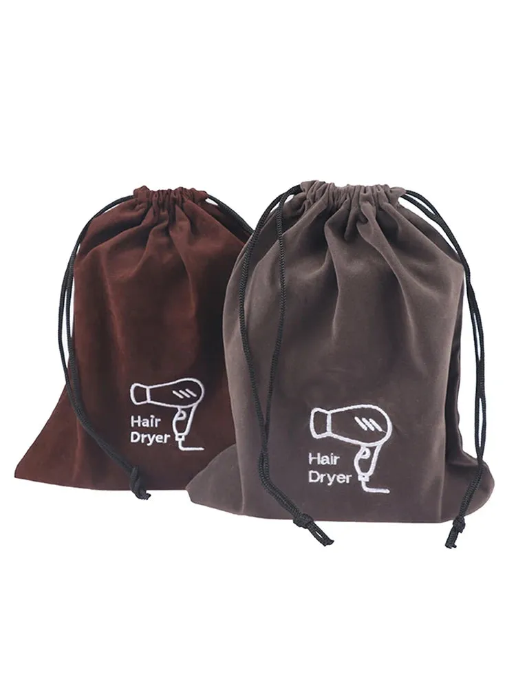 Hotel Fleece Hair Dryer Bag Drawstring Storage Travel Bag Stationery Jewellery Fleece Bag Hair Dryer Supplies Tools