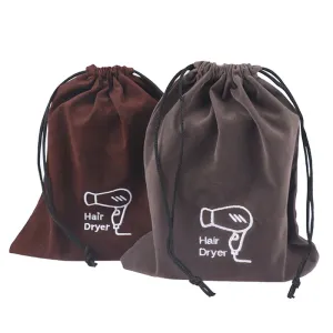 Hotel Fleece Hair Dryer Bag Drawstring Storage Travel Bag Stationery Jewellery Fleece Bag Hair Dryer Supplies Tools
