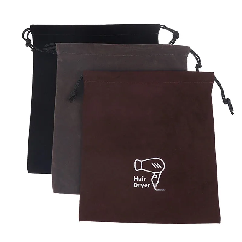 Hotel Fleece Hair Dryer Bag Drawstring Storage Travel Bag Stationery Jewellery Fleece Bag Hair Dryer Supplies Tools