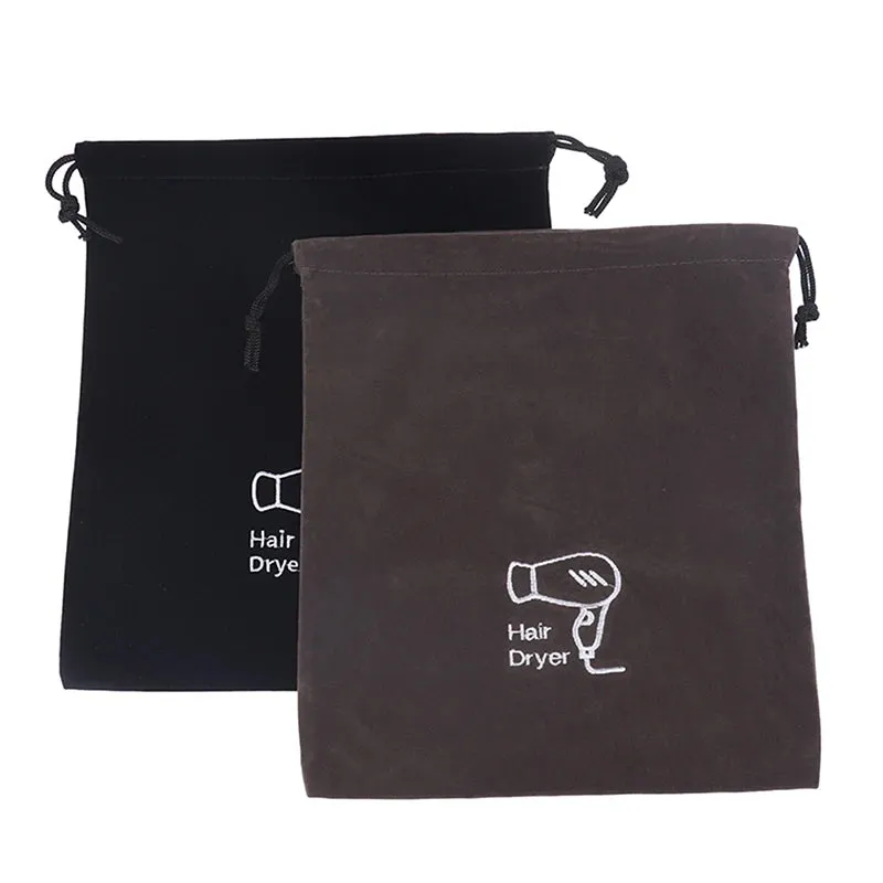 Hotel Fleece Hair Dryer Bag Drawstring Storage Travel Bag Stationery Jewellery Fleece Bag Hair Dryer Supplies Tools