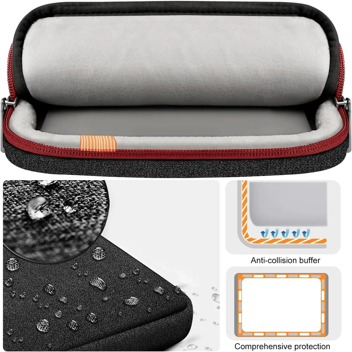 Hseok Laptop Sleeve 15 15.6 16 inches Case Protective PC Briefcase for Commuting and Business Trip，Red