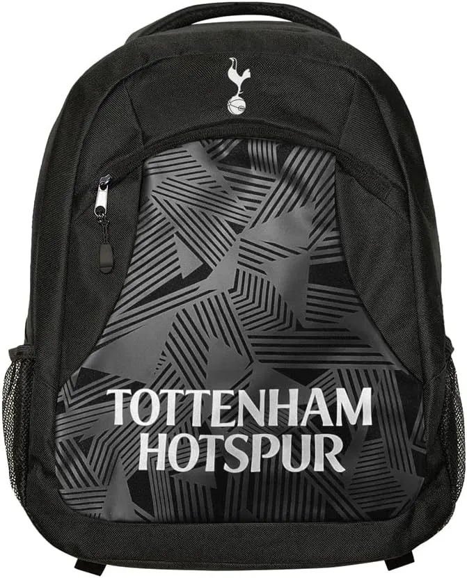 Icon Sports Fan Shop World Soccer Club Team Logo Officially Licensed Premium Backpack (TOTTENHAM BLACK, ONE SIZE)