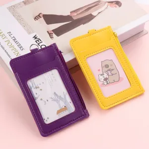 ID Card Holder   Lanyard Neck Strap Unisex ID Card Holders PU Leather Mini Coin Purse Travel Cruise