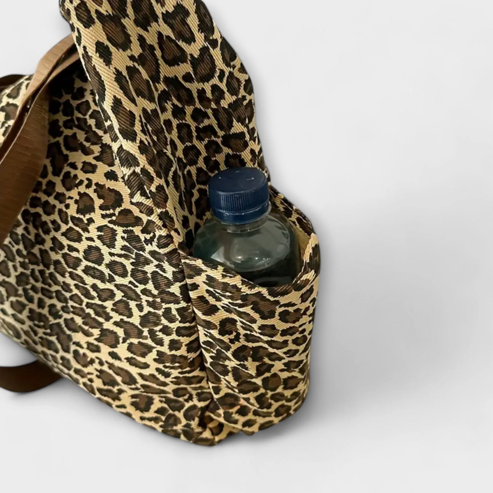 Idris - Leopard Print Canvas Crossbody Bag