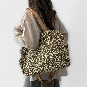 Idris - Leopard Print Canvas Crossbody Bag