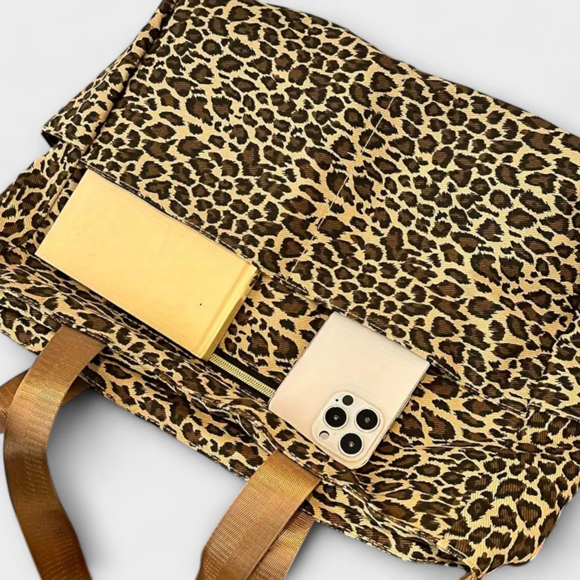 Idris - Leopard Print Canvas Crossbody Bag