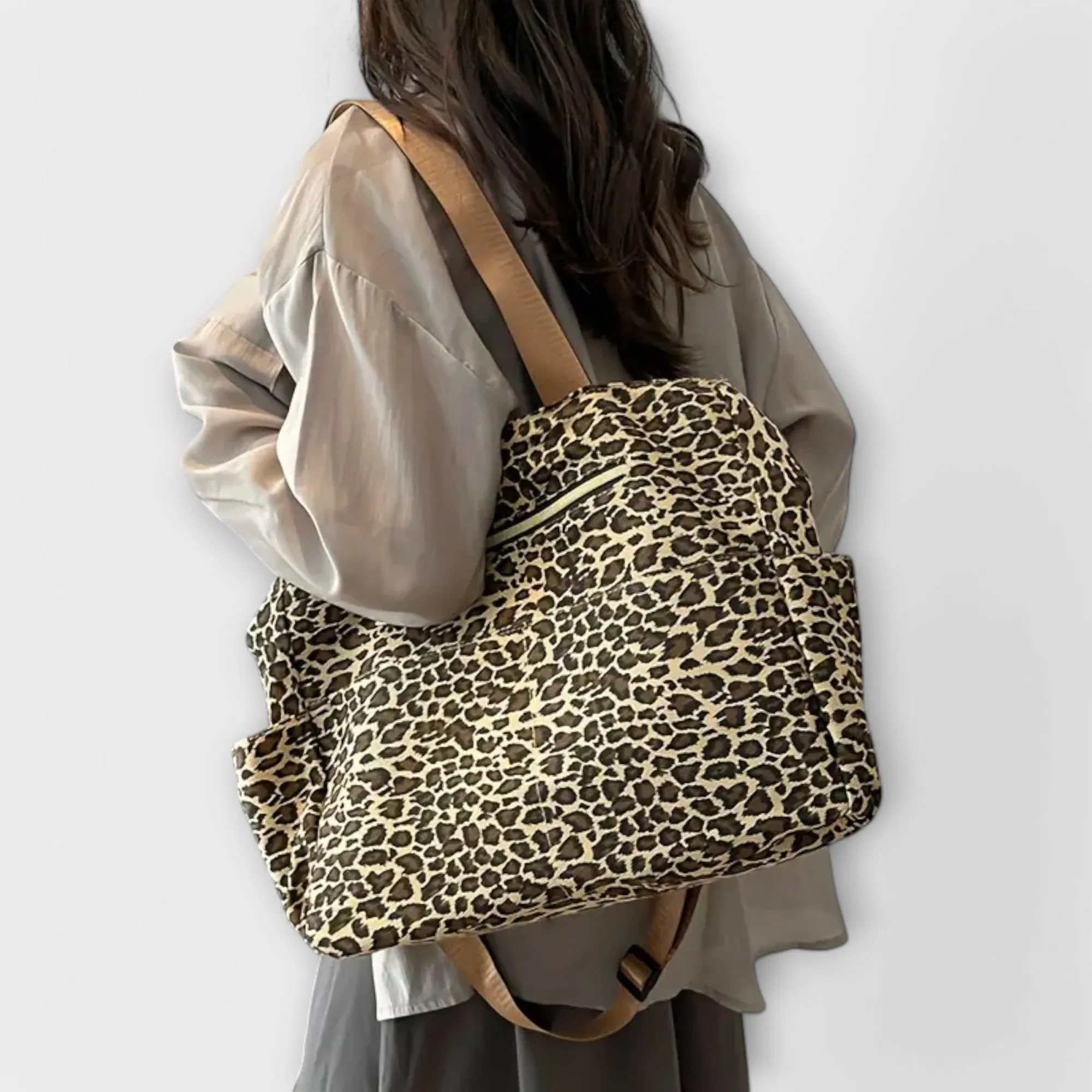 Idris - Leopard Print Canvas Crossbody Bag