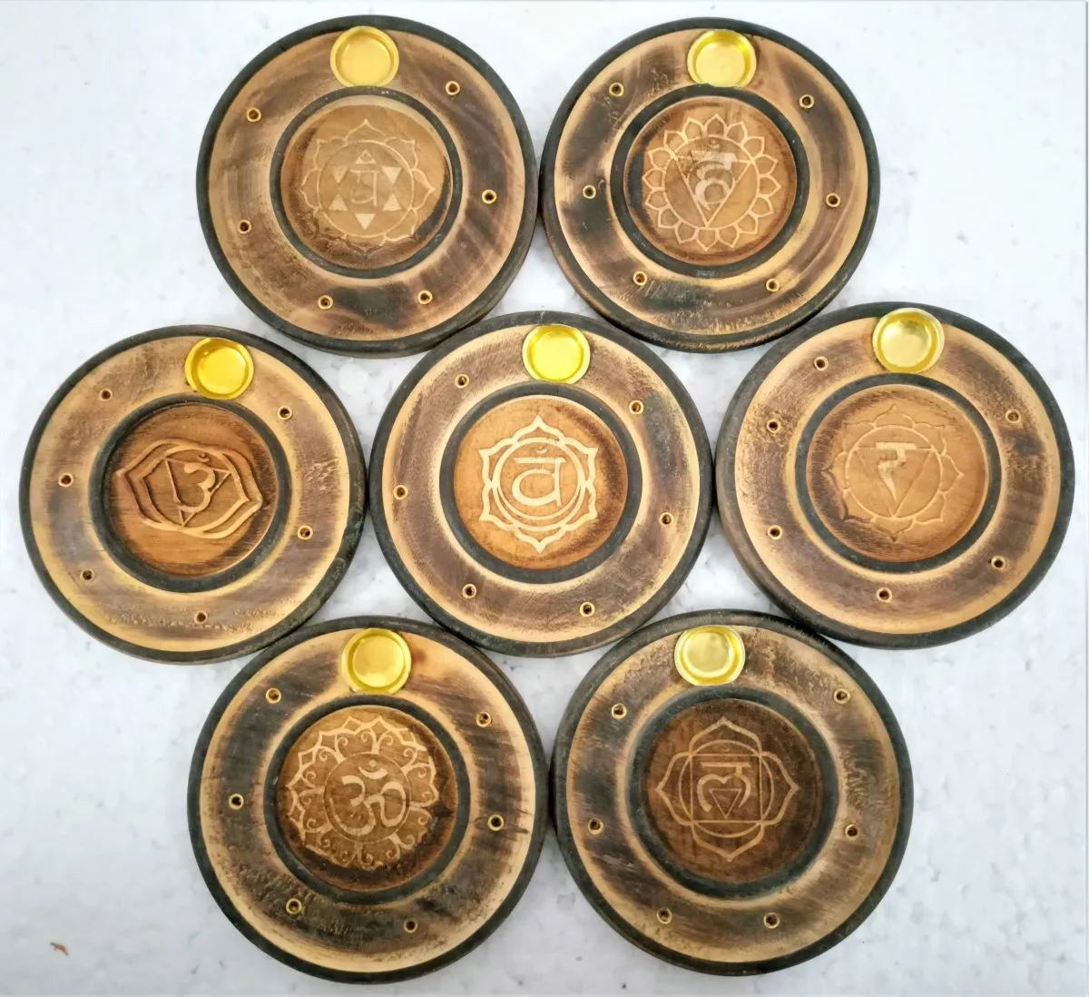 Incense Holder Round 7 Chakra Incense Holder