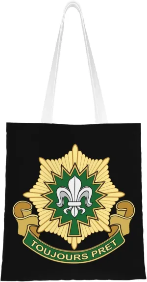 Insignia Usa Army 2Nd Cavalry Regiment V2 Tote Bag for Women Canvas Shopping Bags Reusable Beach Bag Grocery Bags Tote Shoulder Bag Gift Bags