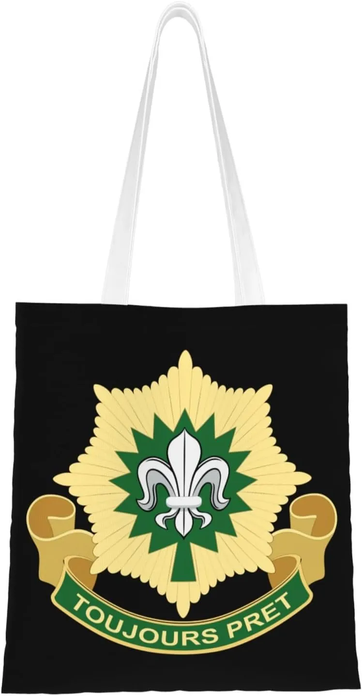 Insignia Usa Army 2nd Cavalry Regiment V2 Tote Bag for Women Canvas Shopping Bags Reusable Beach Bag Grocery Bags Tote Shoulder Bag Gift Bags