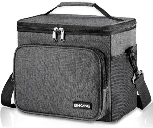Insulated Lunch Bag Reusable Large Lunch Box for Men/Women, Leakproof Cooler Tote Portable Lunch Bag with Adjustable Shoulder Strap (Dark Grey)