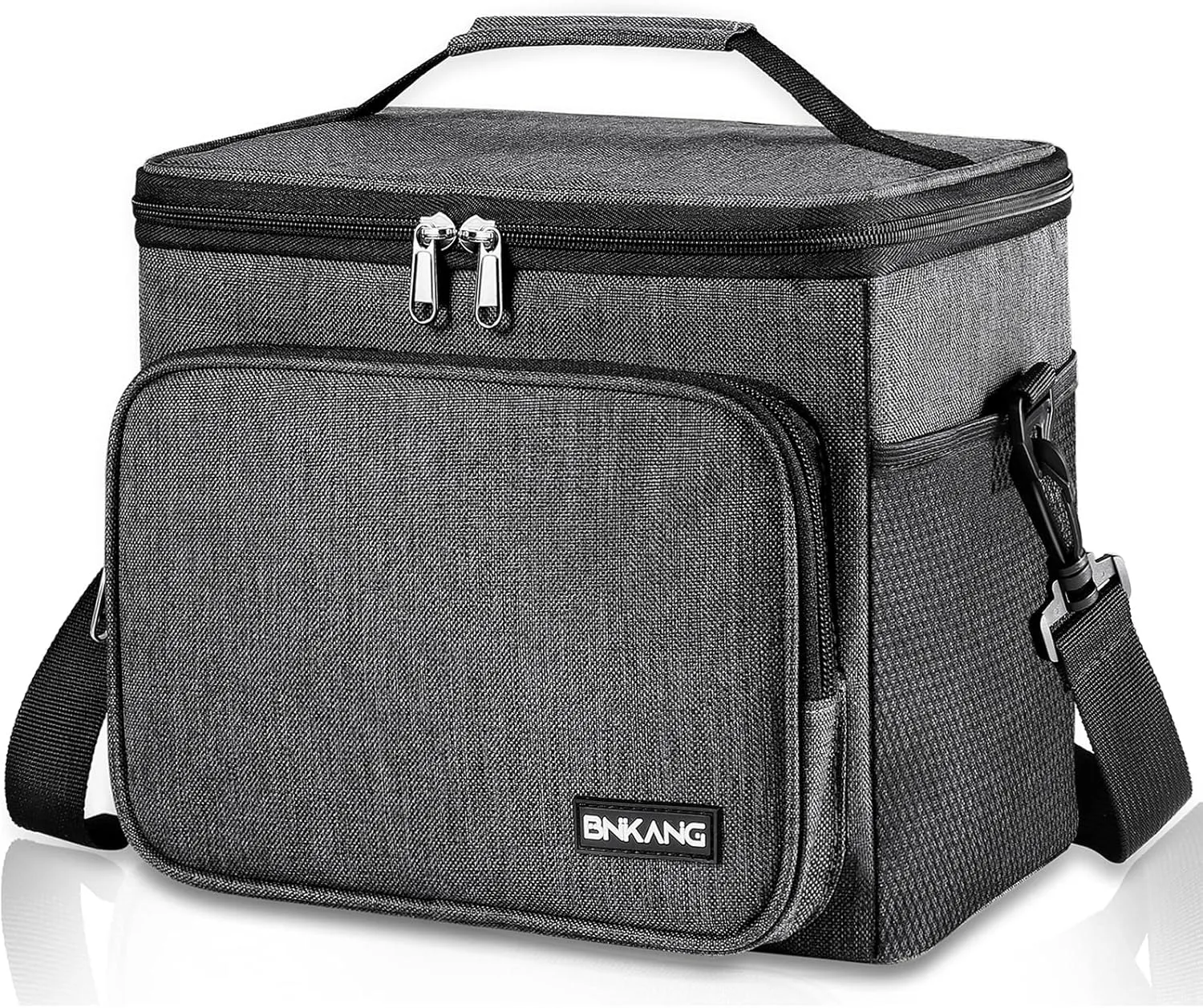 Insulated Lunch Bag Reusable Large Lunch Box for Men/Women, Leakproof Cooler Tote Portable Lunch Bag with Adjustable Shoulder Strap (Dark Grey)
