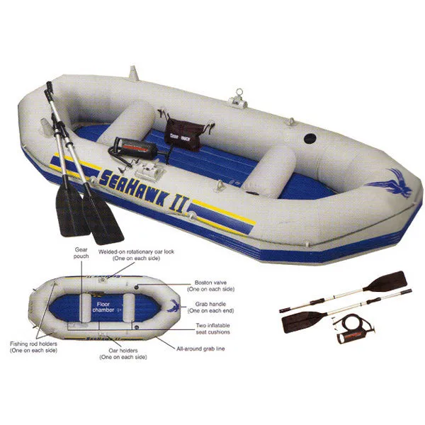 INTEX 117" x 50" Sea Hawk II Boat Set w/ Aluminium Oars