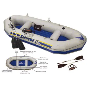 INTEX 117" x 50" Sea Hawk II Boat Set w/ Aluminium Oars