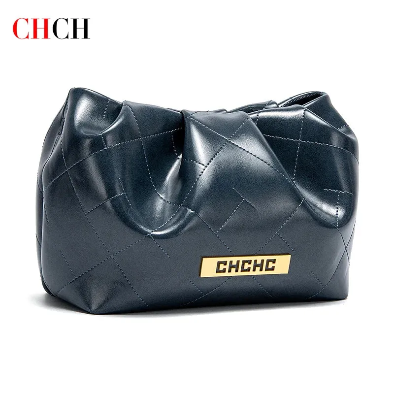 Italian Women Crossbody Bag Classic Diamond Grid Magnetic Cloud Bag Black Women Chain Bag