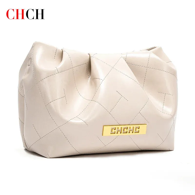 Italian Women Crossbody Bag Classic Diamond Grid Magnetic Cloud Bag Black Women Chain Bag
