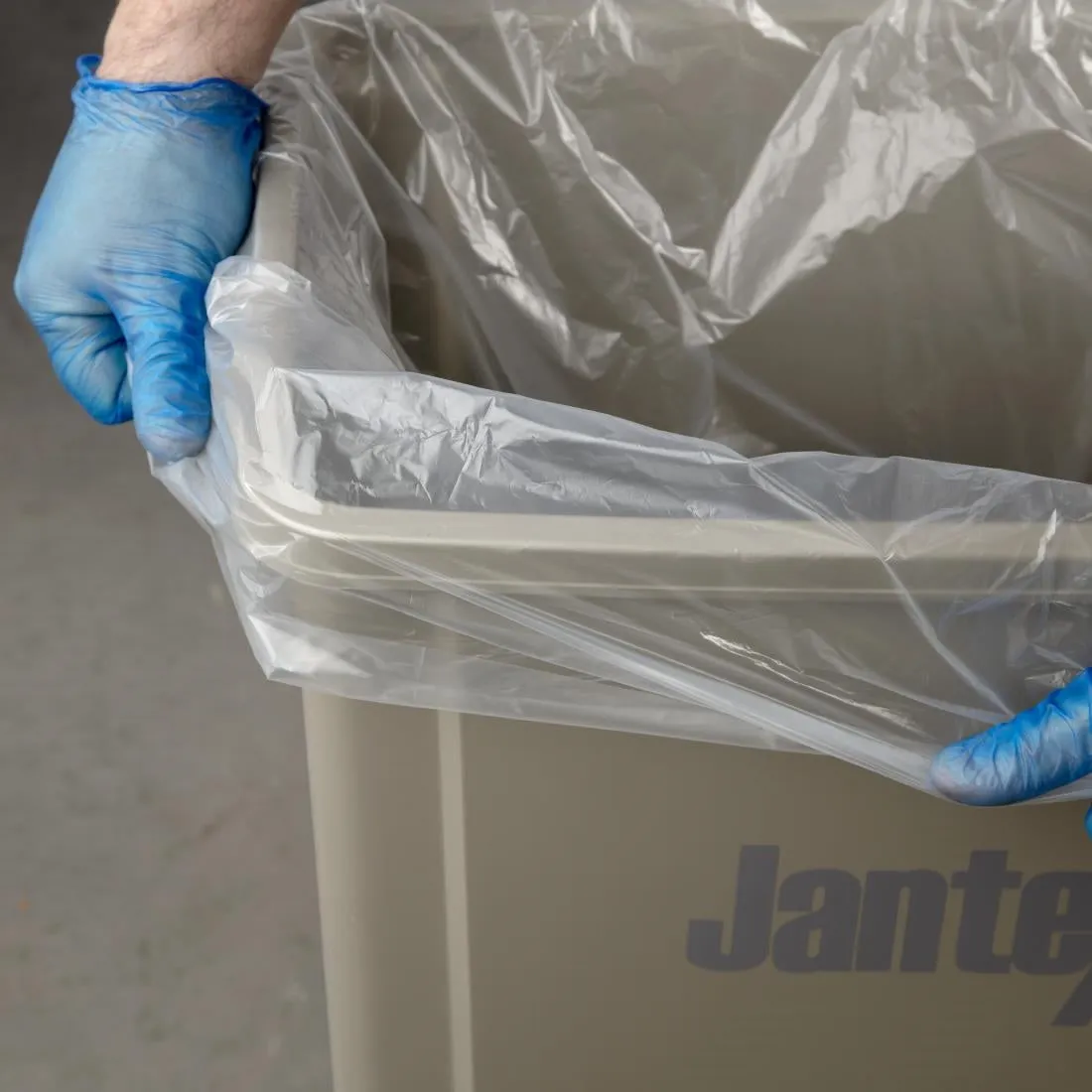 Jantex Medium Duty Recycled Bin Bag 12kg 90 ltr Clear (200 pack)