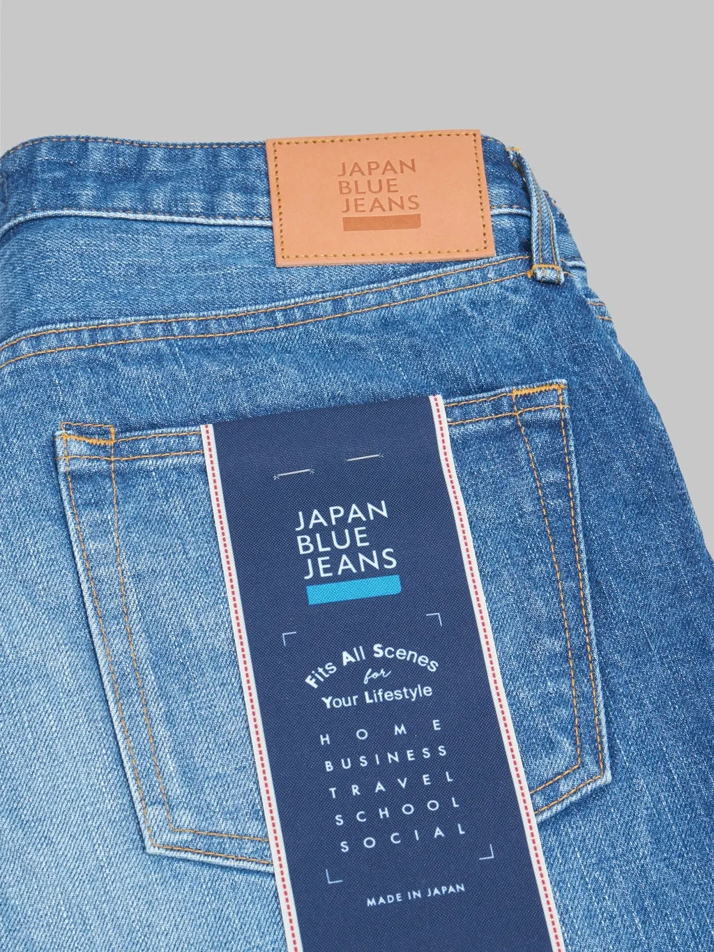 Japan Blue J201-MID 14.8oz US Cotton Stonewashed Tapered Jeans Middle Indigo