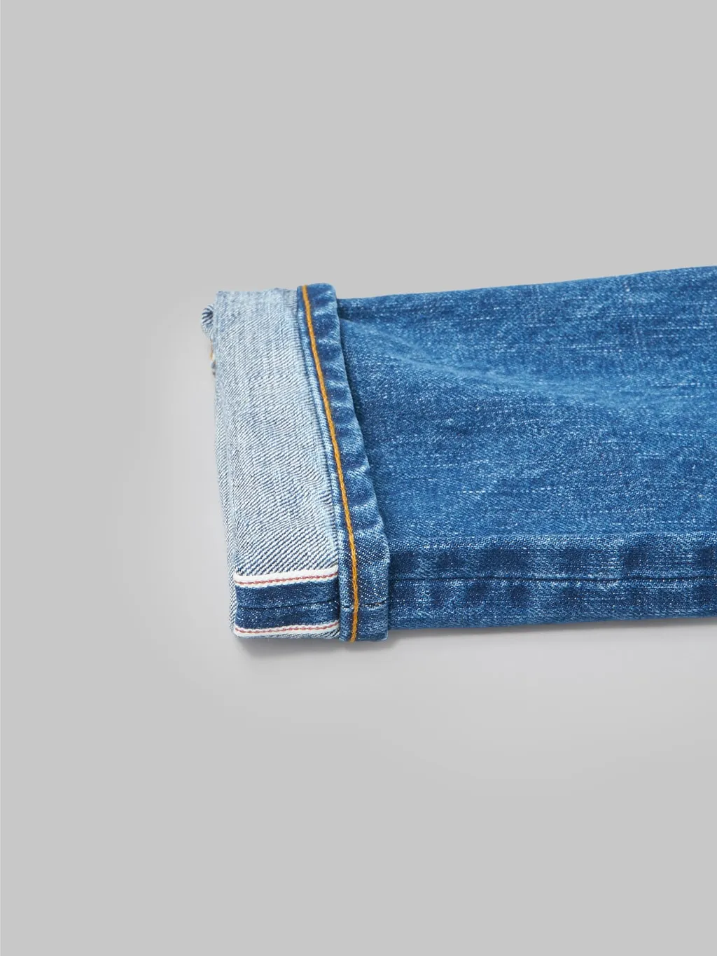 Japan Blue J201-MID 14.8oz US Cotton Stonewashed Tapered Jeans Middle Indigo