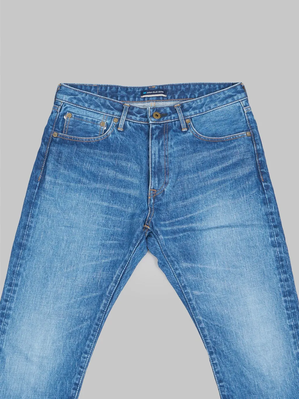 Japan Blue J201-MID 14.8oz US Cotton Stonewashed Tapered Jeans Middle Indigo