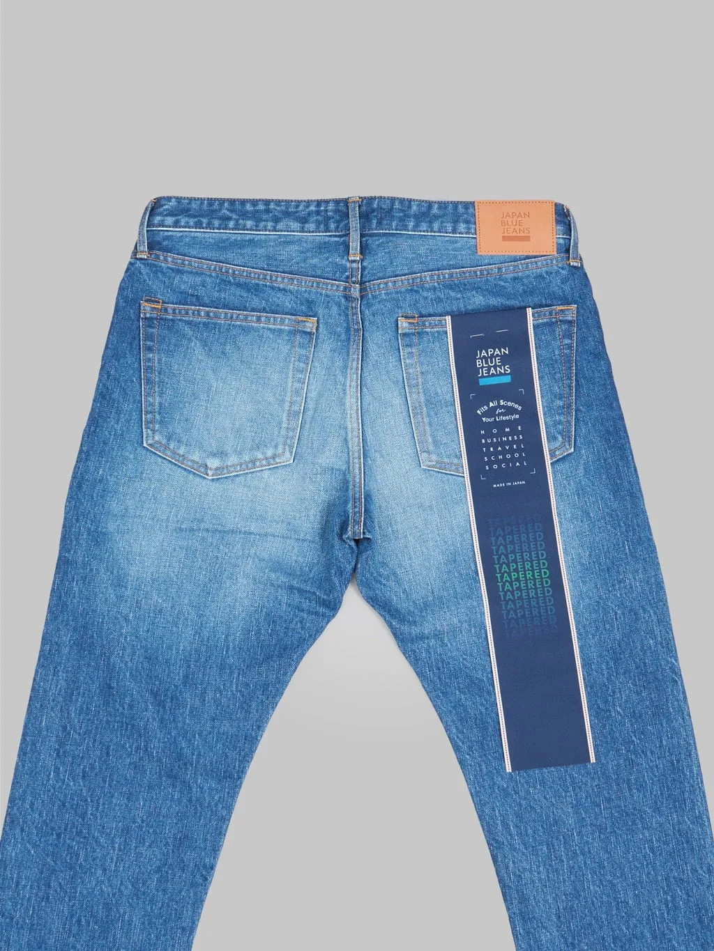 Japan Blue J201-MID 14.8oz US Cotton Stonewashed Tapered Jeans Middle Indigo