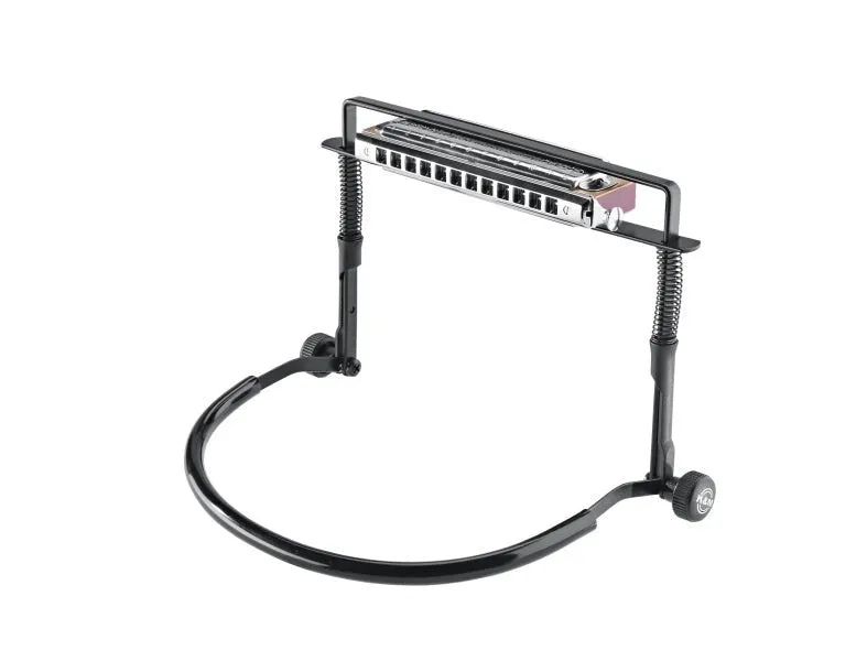K&M 16415 Performance Harmonica Holder with Locking Screws Black