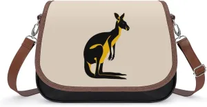Kangarooes Australia Messenger Bag for Women PU Leather Crossbody Bags Shoulder Handbags Purse