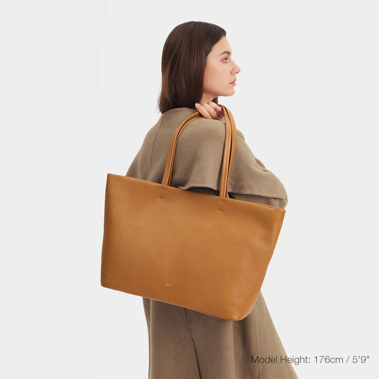 Kattee Leather Tote Bags for Women, Soft Shoulder Purse and Handbags Zipper Totes Travel Work Extra Large