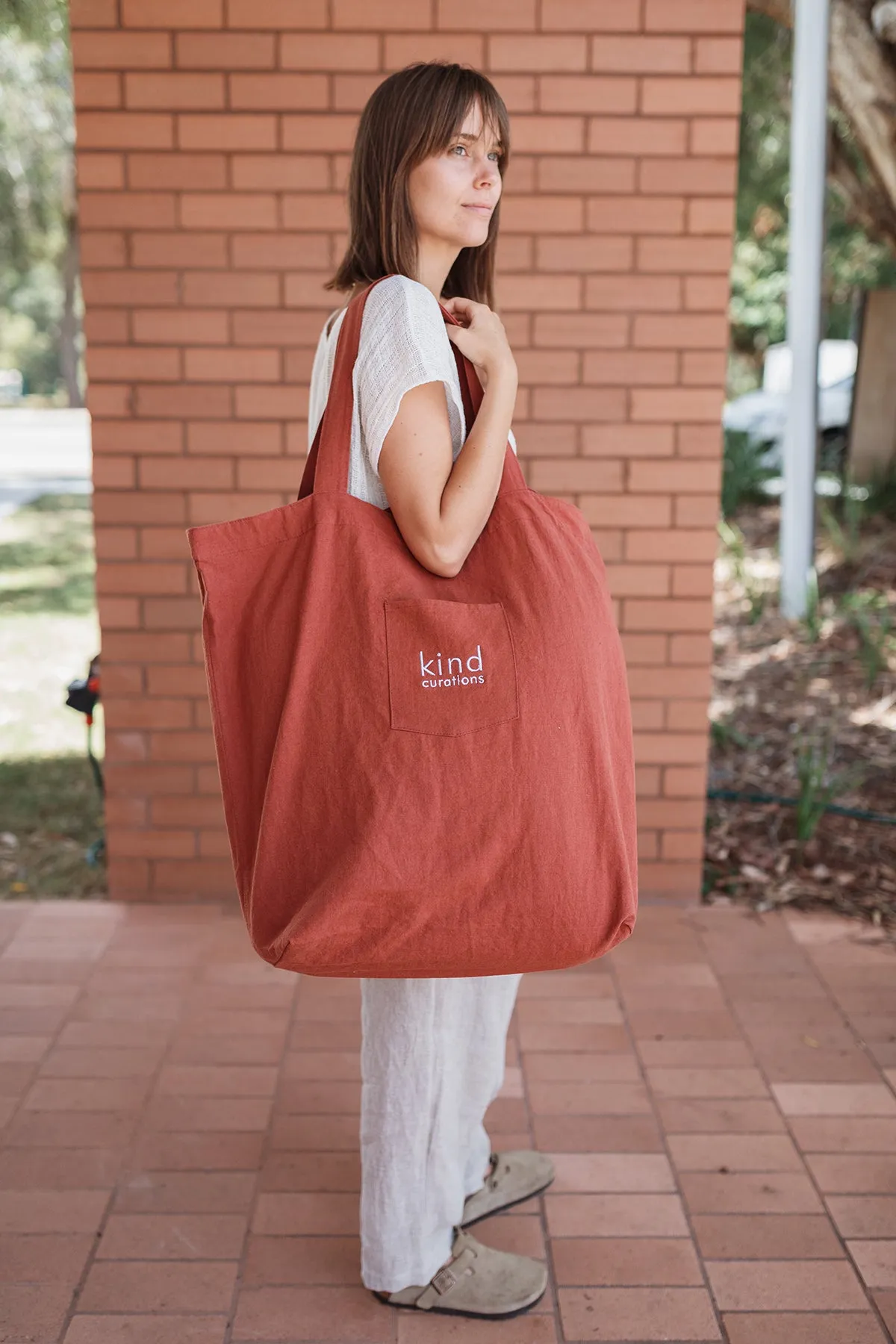 Kind x Worktones Oversized Market Bag - Rust