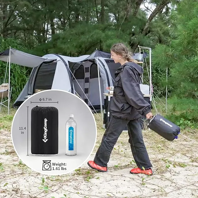 KingCamp Cot Pad for Camping, Soft Lightweight Sleeping Pad, Portable Non-Slip mat with Backpacking, for Yoga, Hiking, Traveling, 75"x 25"